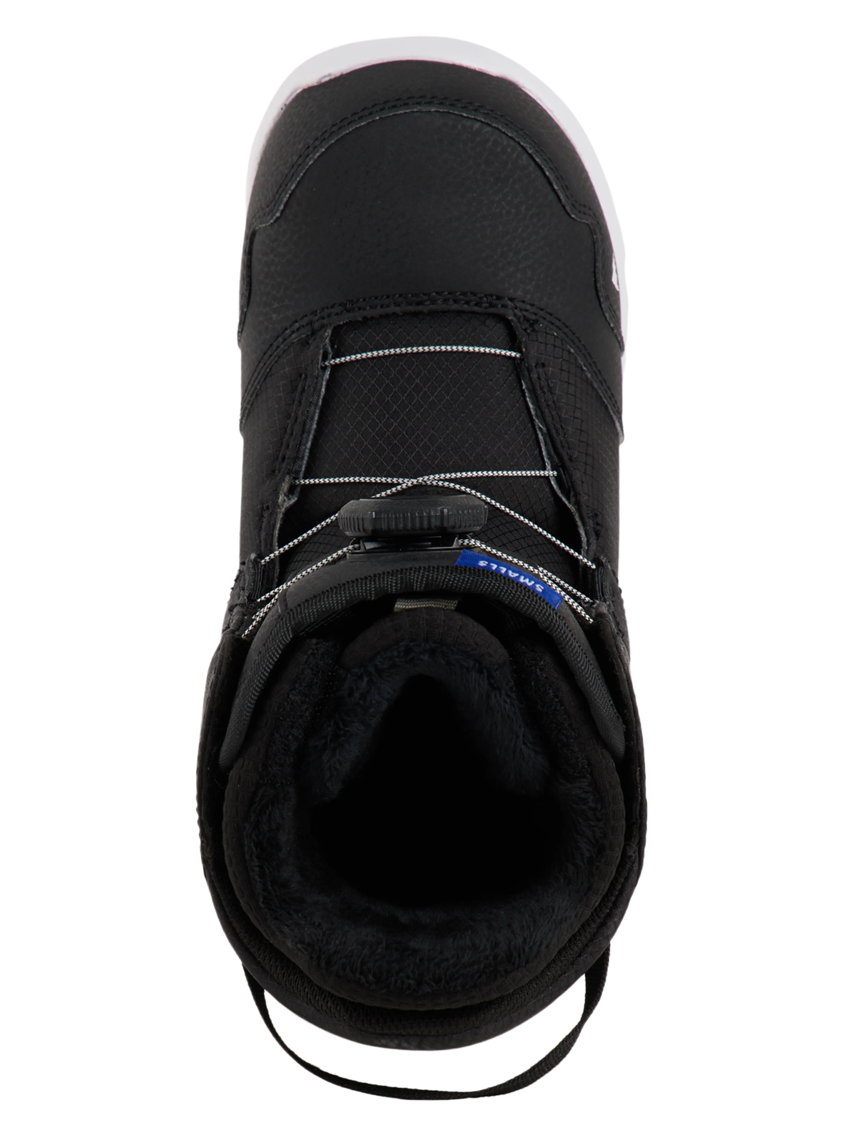 Burton Kids' Smalls BOA Snowboard Boots in Black - top-down view