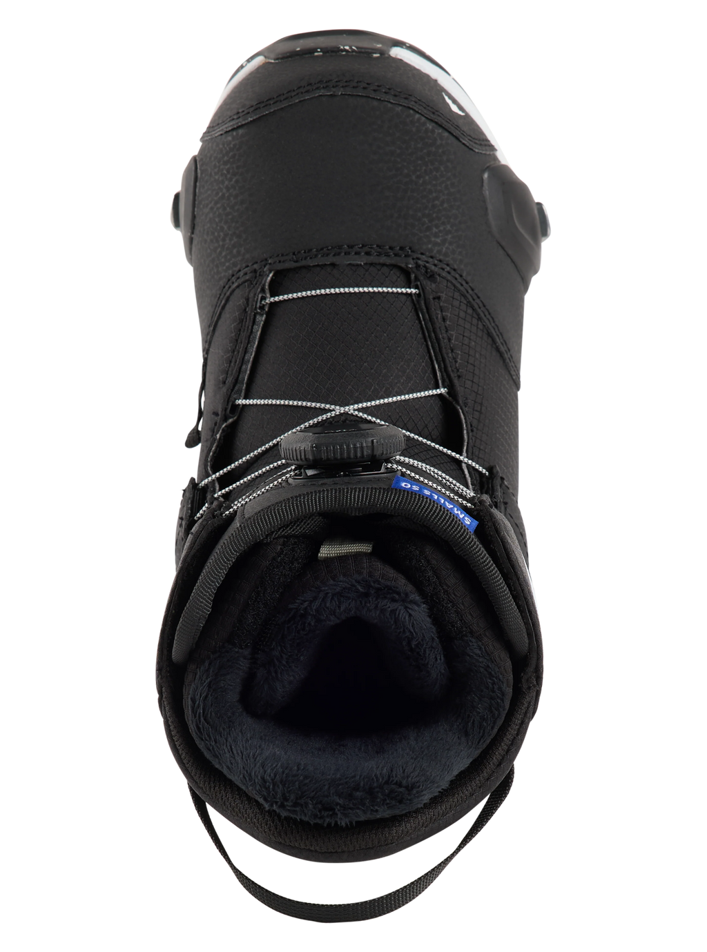 Burton Kids' Smalls Step On Snowboard Boots in Black - top-down view