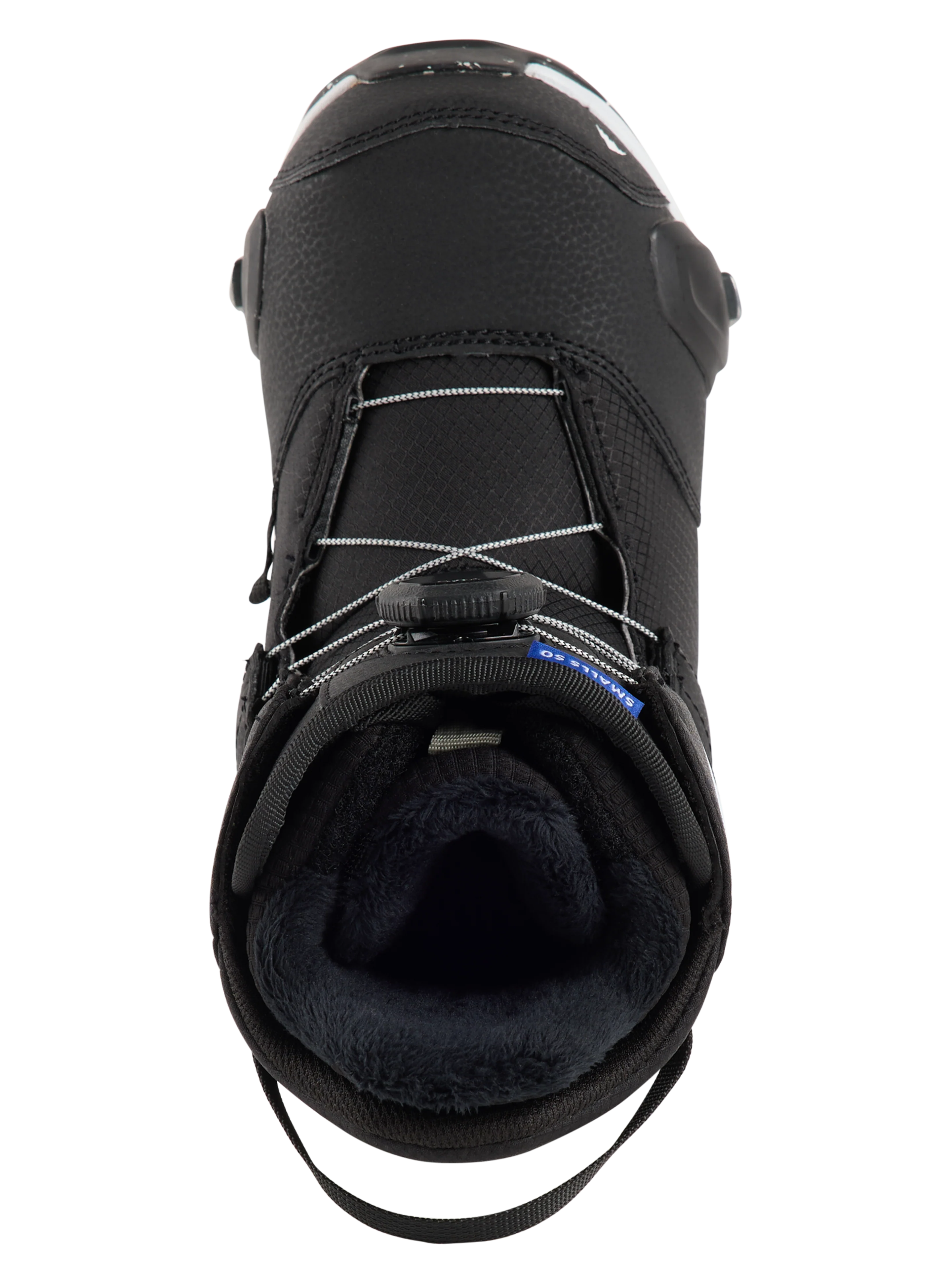 Burton Kids' Smalls Step On Snowboard Boots in Black - top-down view