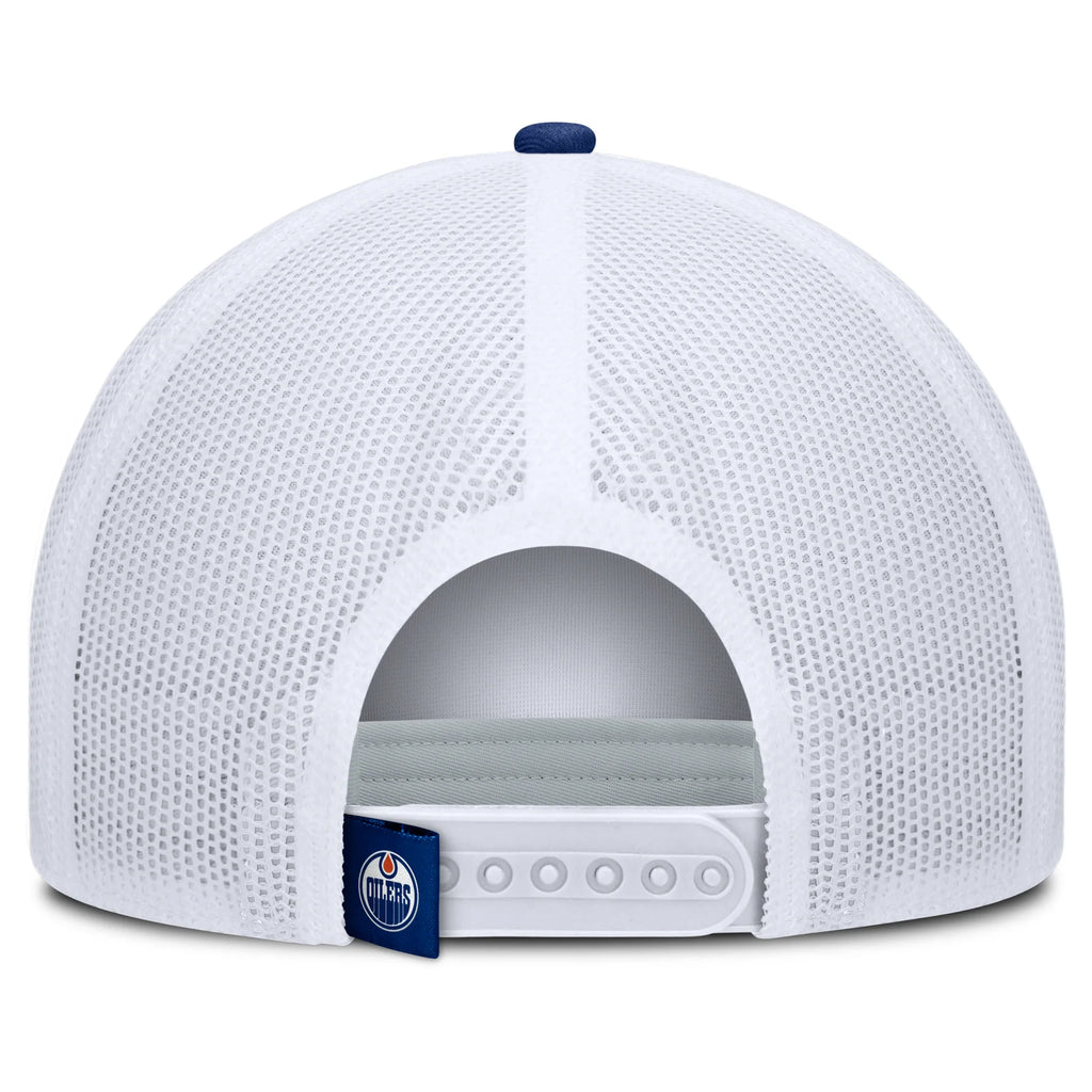 Fanatics Edmonton Oilers Blue Dutch Pinch Panel A-Frame Mesh Snapback Hat