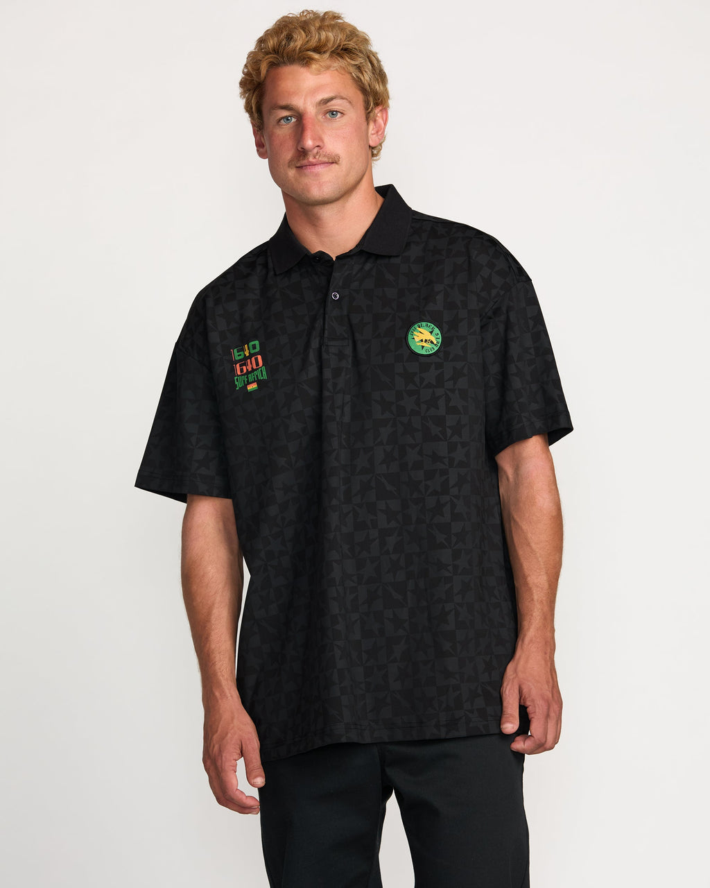 Billabong Black Star Surf Club Polo - Black - Front