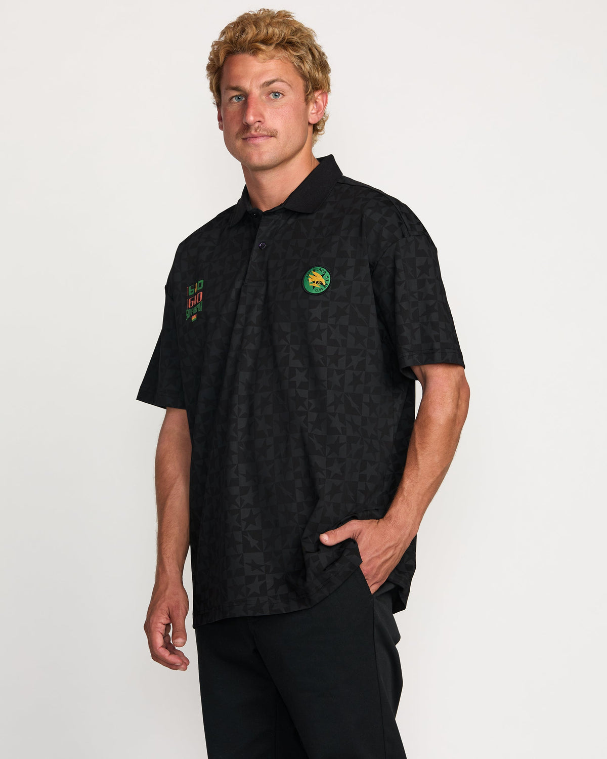 Billabong Black Star Surf Club Polo - Black - Detail
