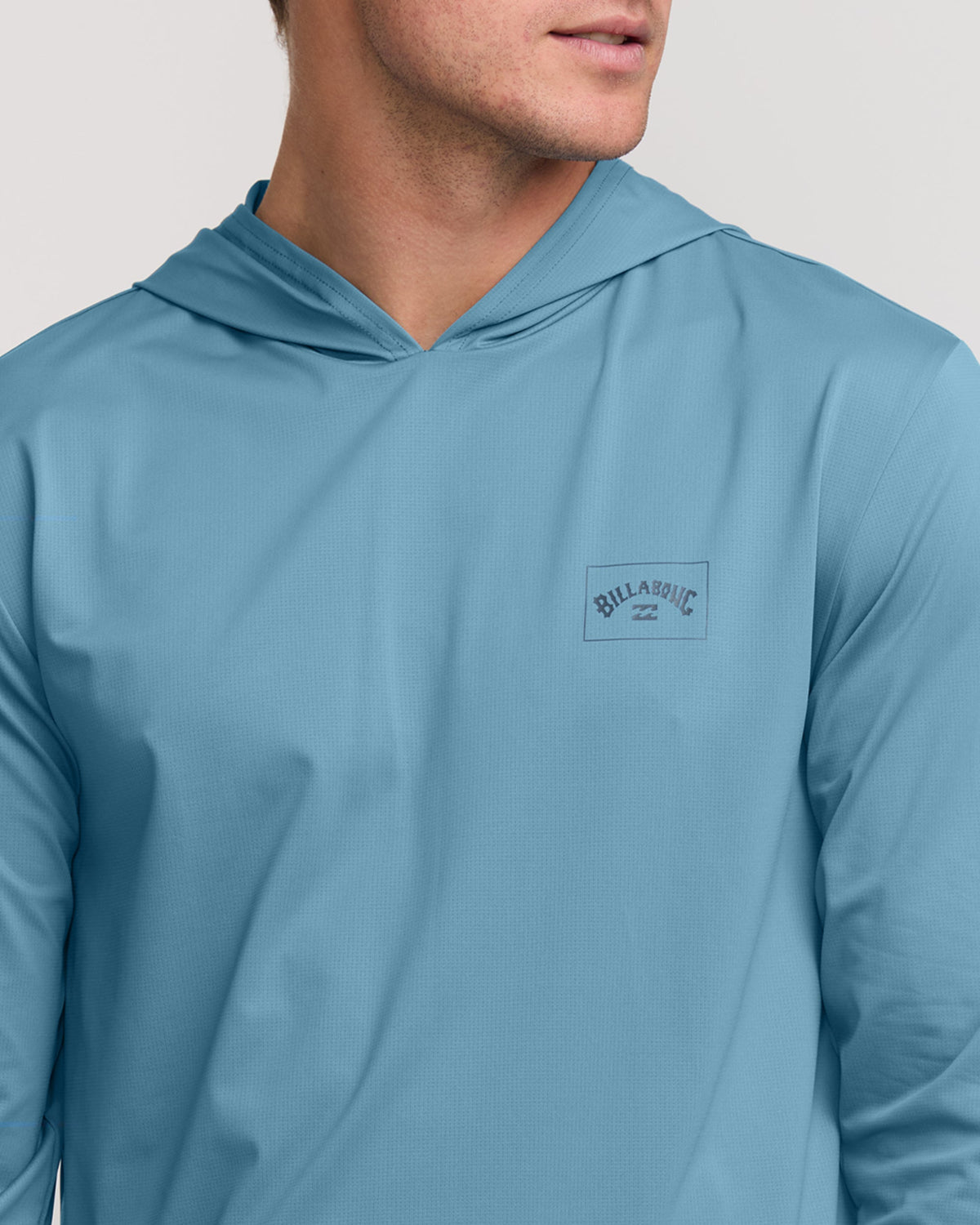 Billabong Arch Mesh Long Sleeve Hooded Surf Tee Baby Blue detail