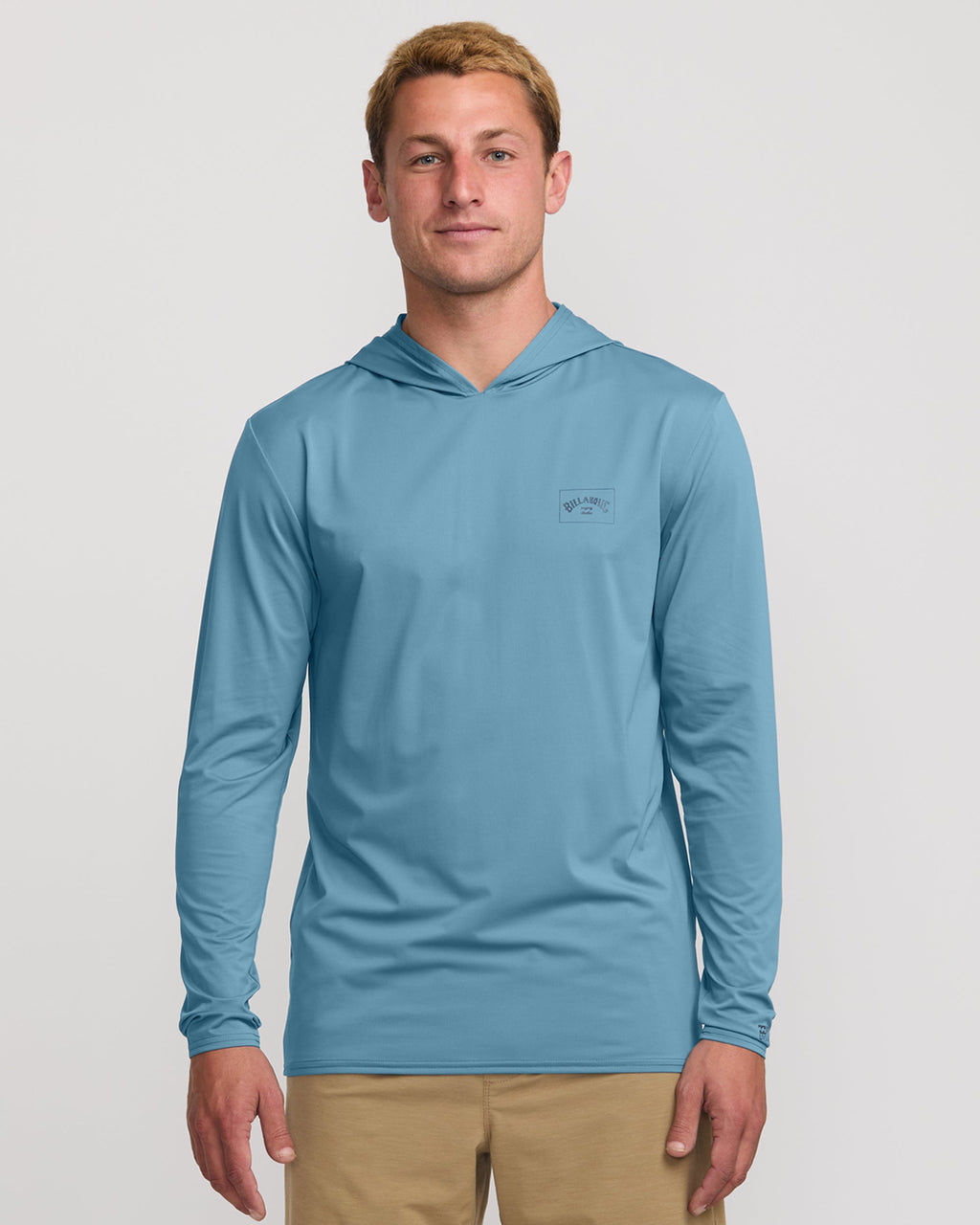 Billabong Arch Mesh Long Sleeve Hooded Surf Tee Baby Blue front