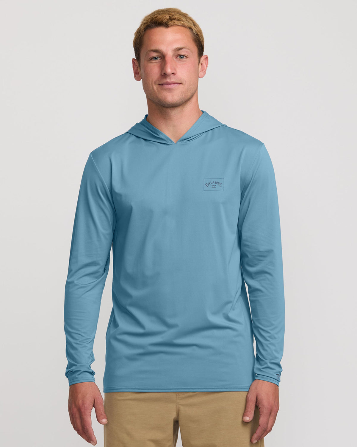 Billabong Arch Mesh Long Sleeve Hooded Surf Tee Baby Blue front