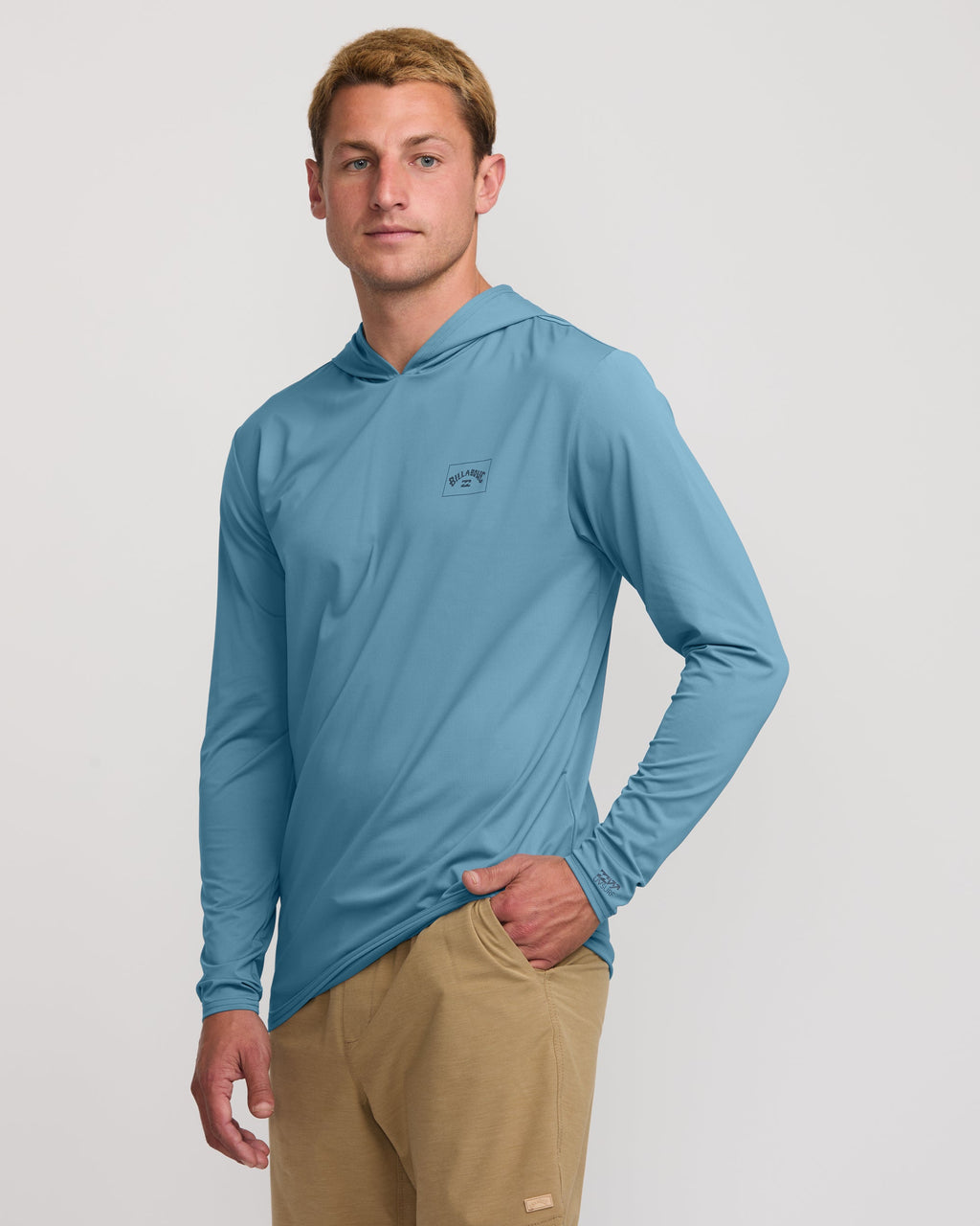 Billabong Arch Mesh Long Sleeve Hooded Surf Tee Baby Blue side
