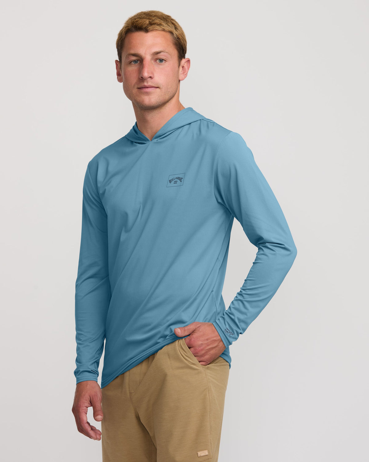 Billabong Arch Mesh Long Sleeve Hooded Surf Tee Baby Blue side