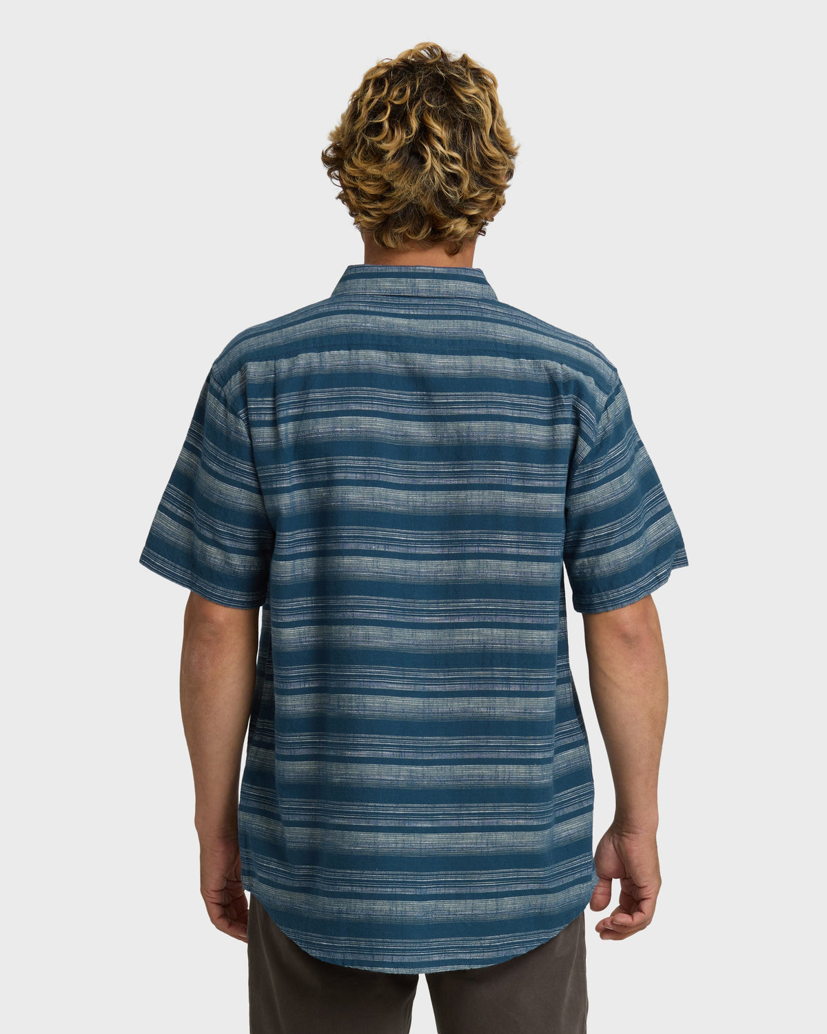 Billabong All Day Stripe Short Sleeve Shirt Dark Denim back