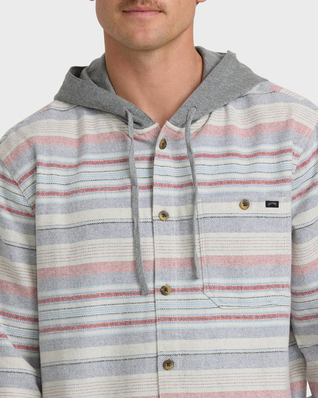 Billabong Baja Long Sleeve Flannel Shirt Off White detail