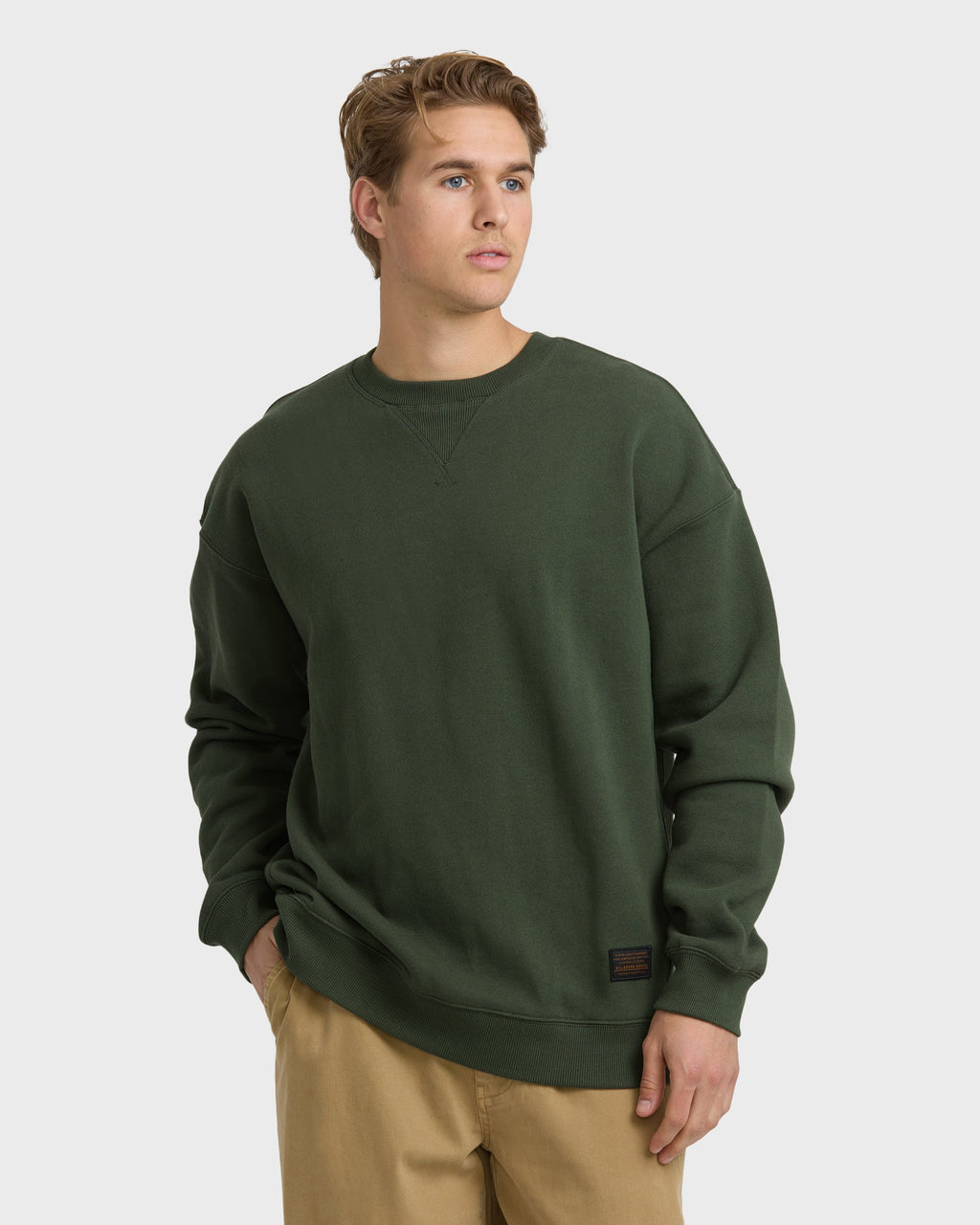 Billabong Fort Garage Crewneck Sweatshirt - Olive - Front