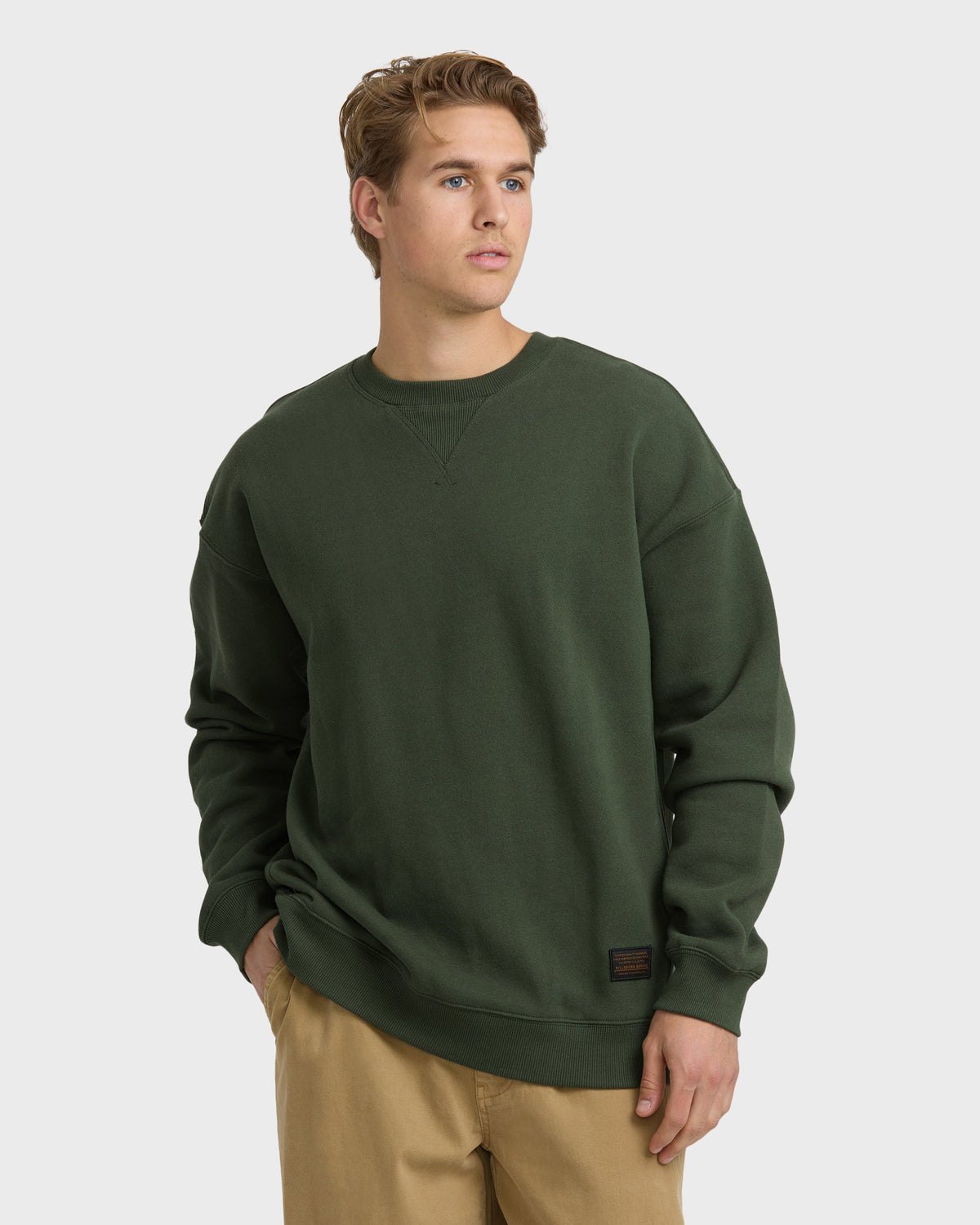 Billabong Fort Garage Crewneck Sweatshirt - Olive - Front