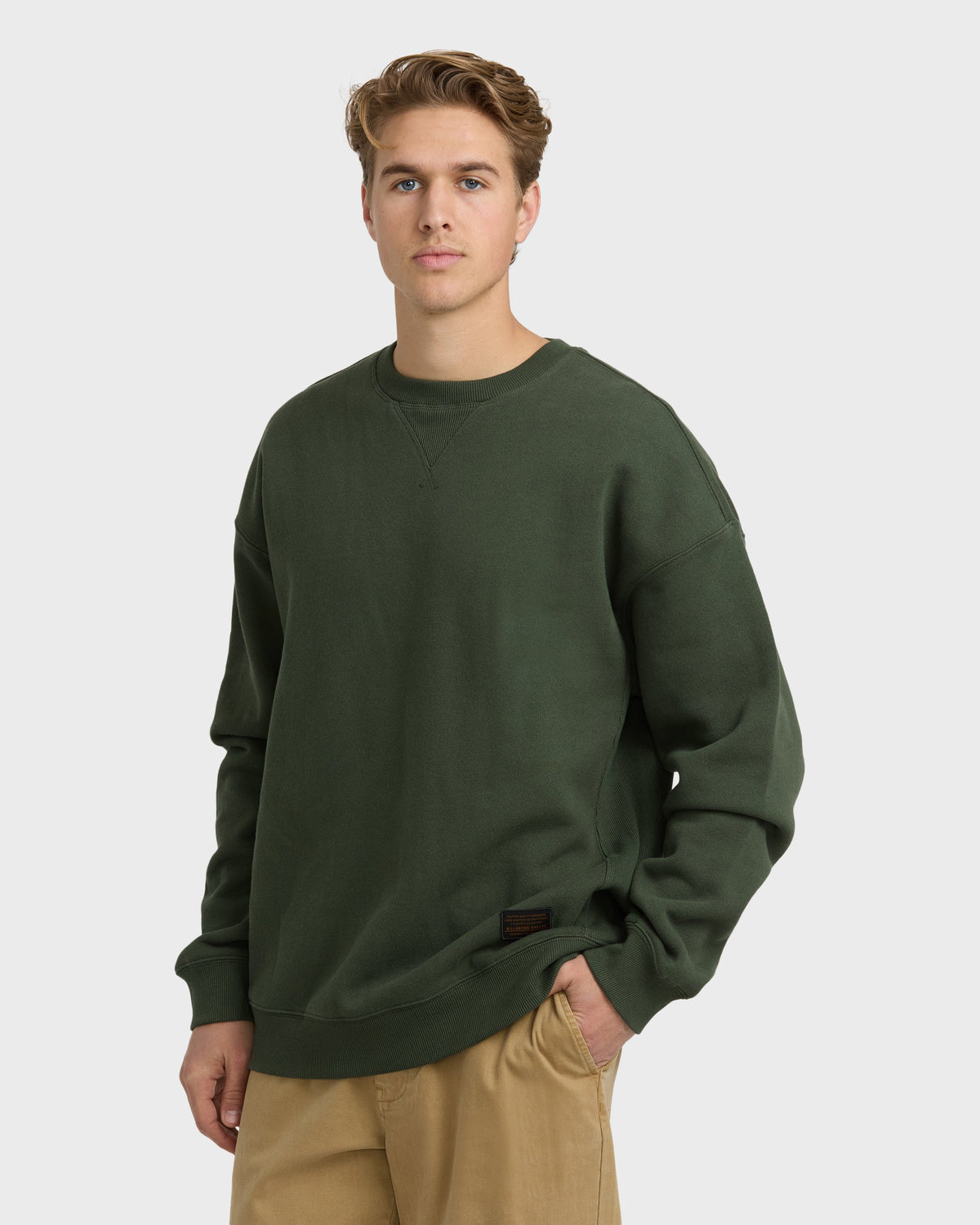 Billabong Fort Garage Crewneck Sweatshirt - Olive - Detail