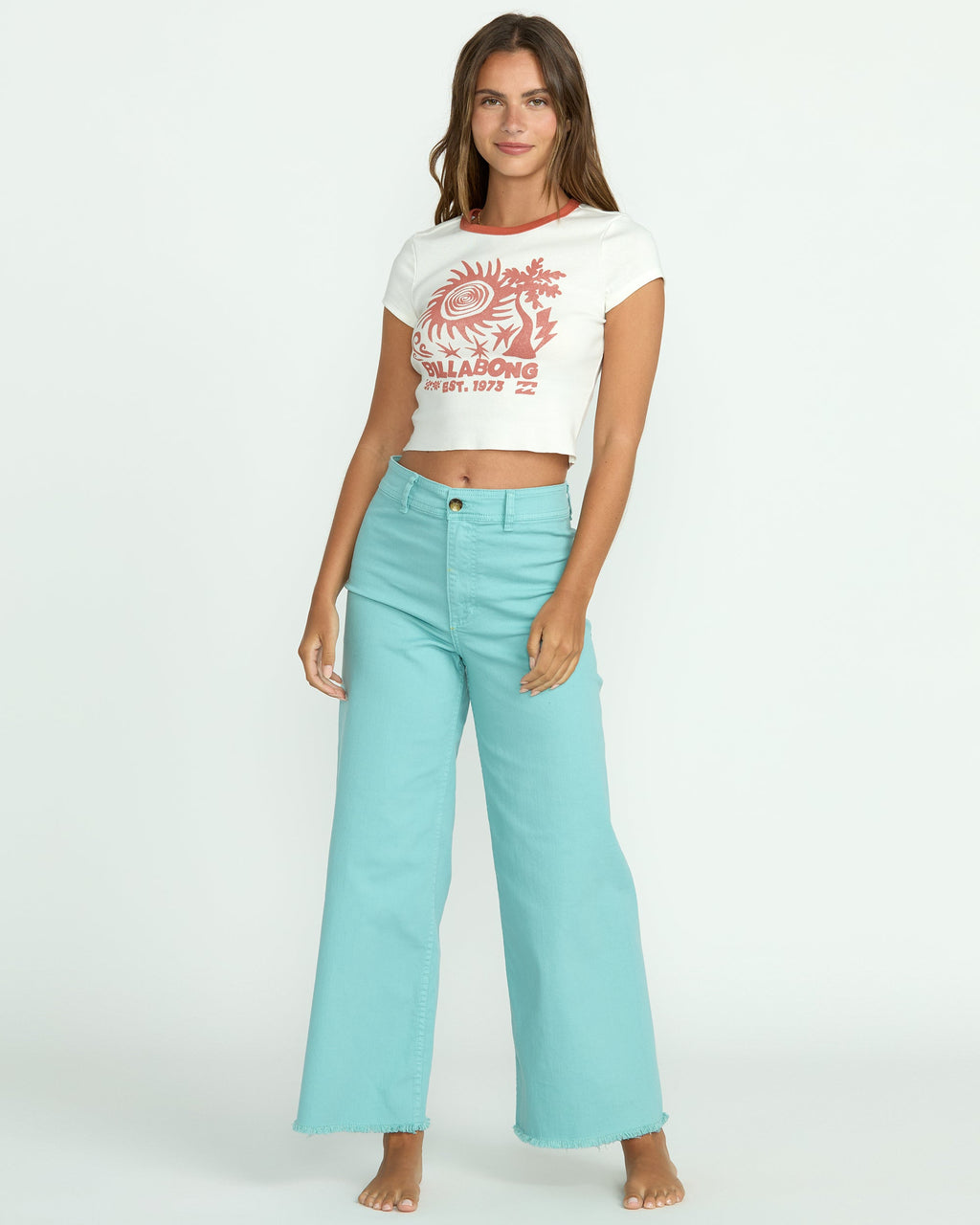 Billabong Women's Electric Feeling Tee - Salt Crystal - detail