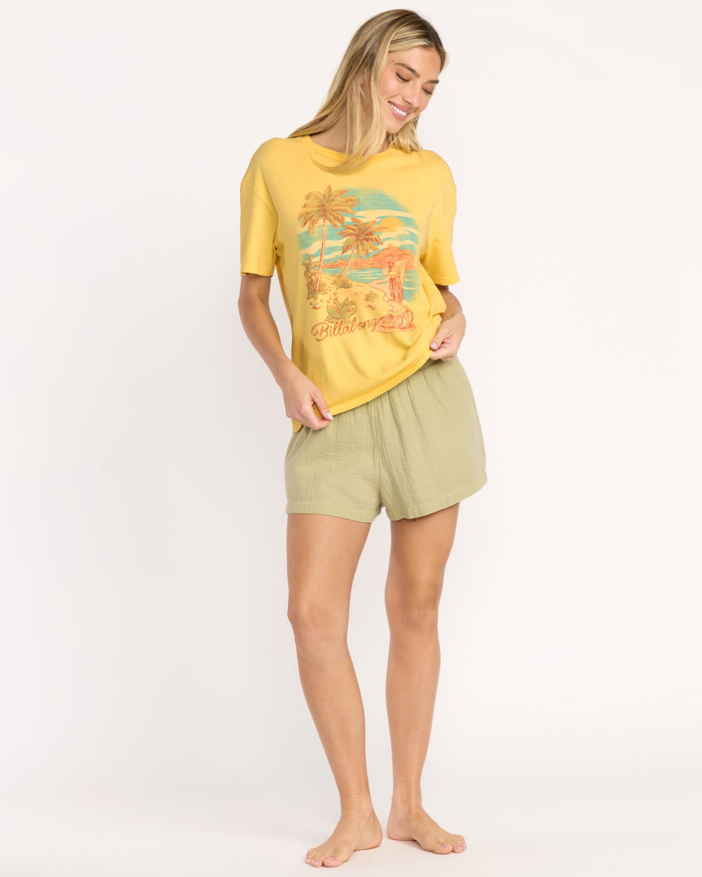 Billabong Women's Trouble In Paradise Tee - Fresh Squeezed - detail