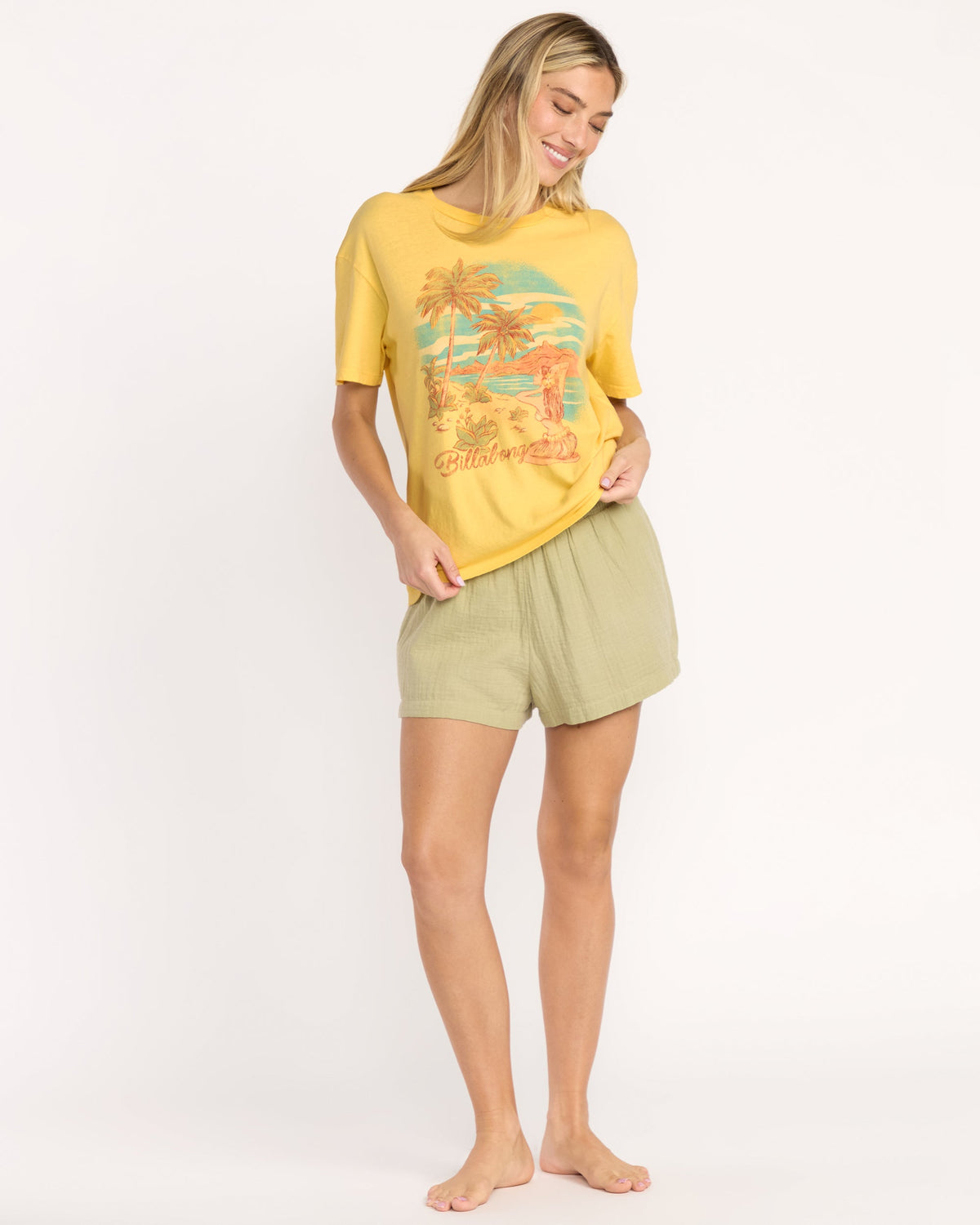 Billabong Women's Trouble In Paradise Tee - Fresh Squeezed - detail