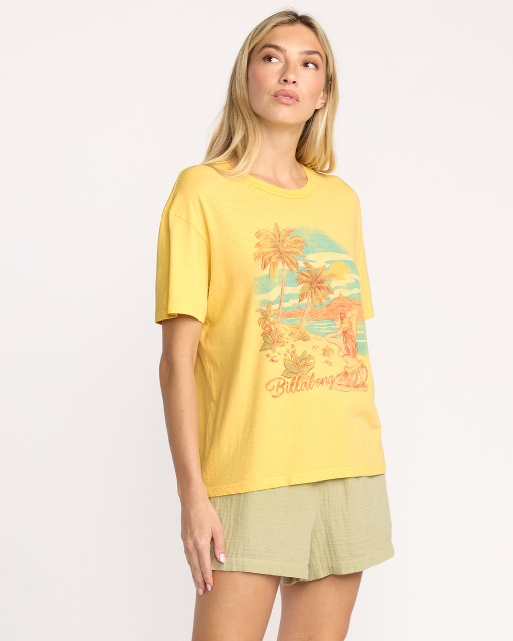 Billabong Women's Trouble In Paradise Tee - Fresh Squeezed - side