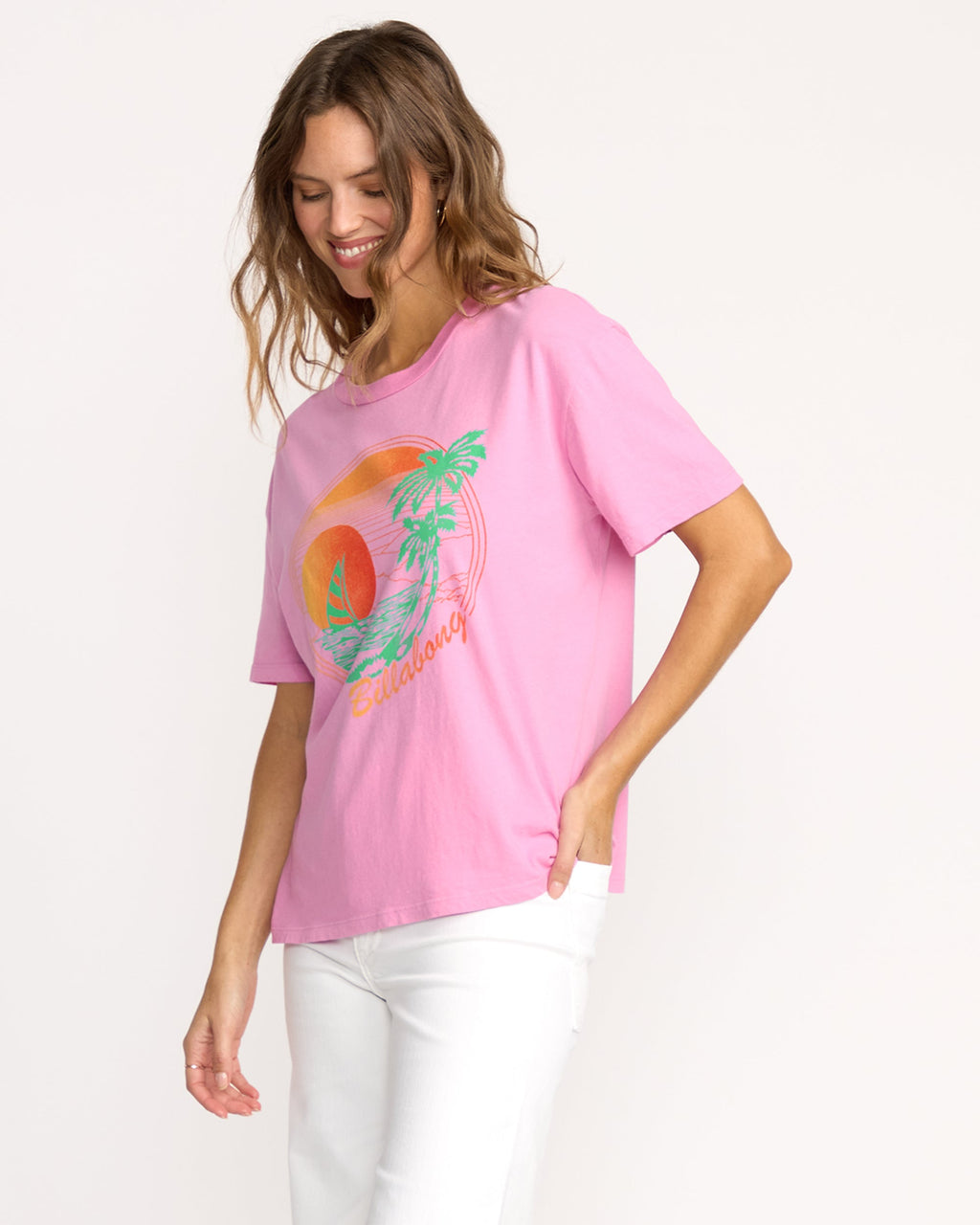 Billabong Women's Bright New Day Tee - Bright Rose - side