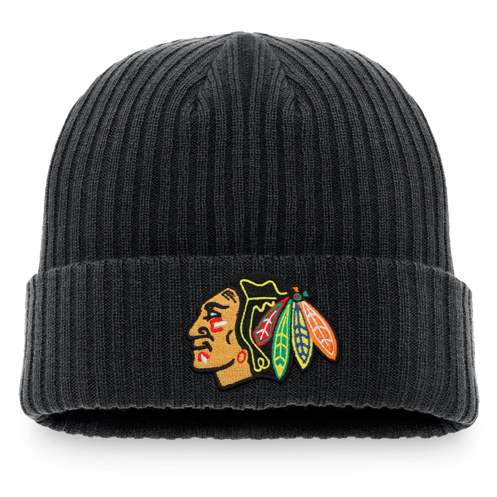 Fanatics Chicago Blackhawks Primary Logo Cuffed Knit Beanie