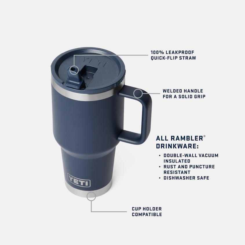 Yeti Rambler 30oz Travel Straw Mug With Colour-matched Straw Lid