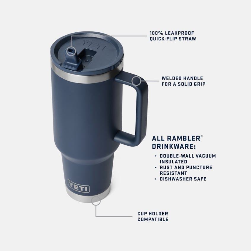 Yeti Rambler 40oz Travel Straw Mug With Colour-matched Straw Lid