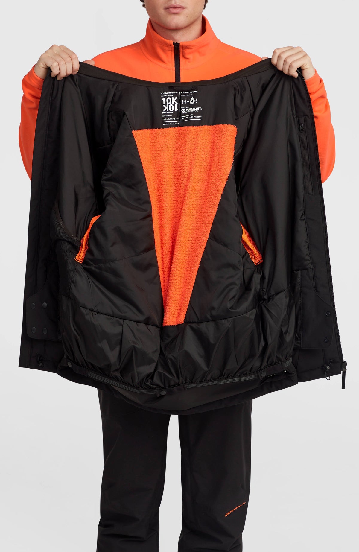 O'Neill Men's FWC'Cruz Snow Jacket - Black Out, interior view