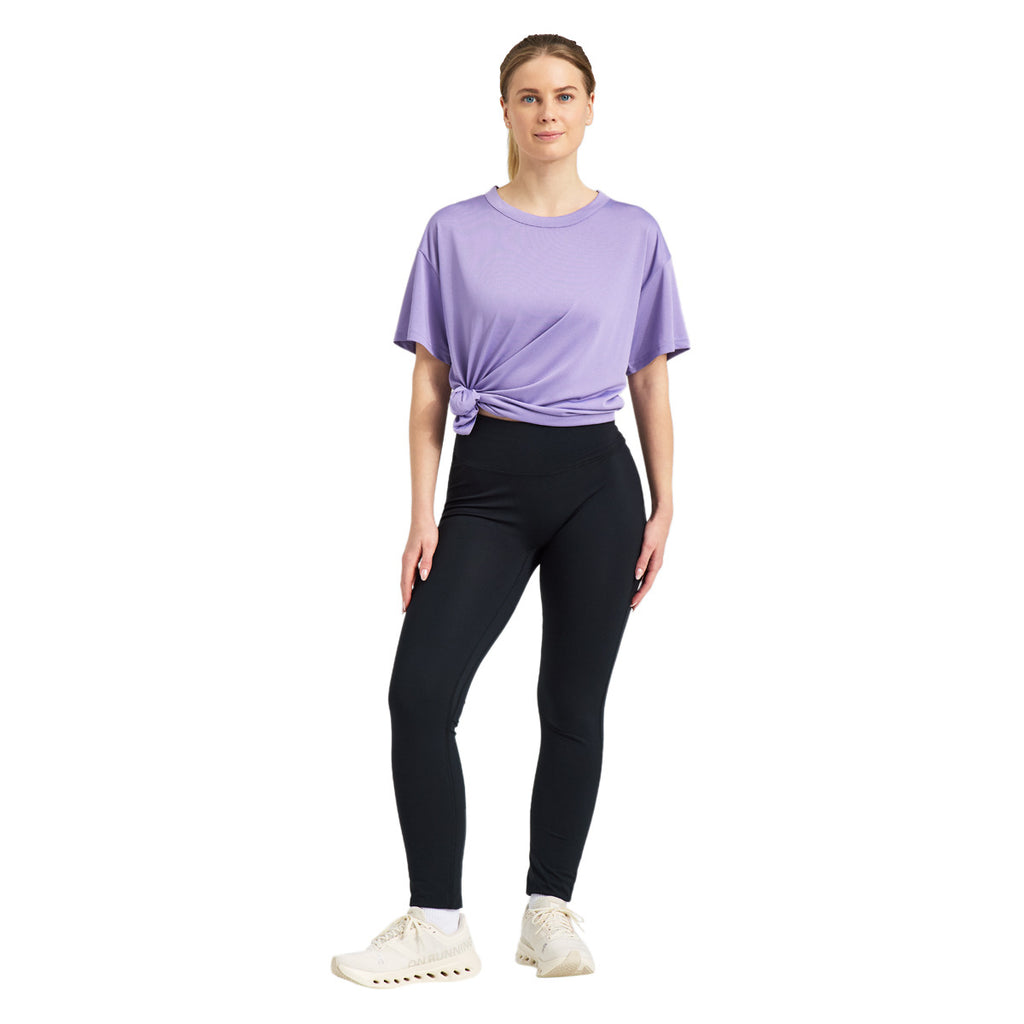 FWD Women's Studiofit Legging, Black Beauty, full length on model