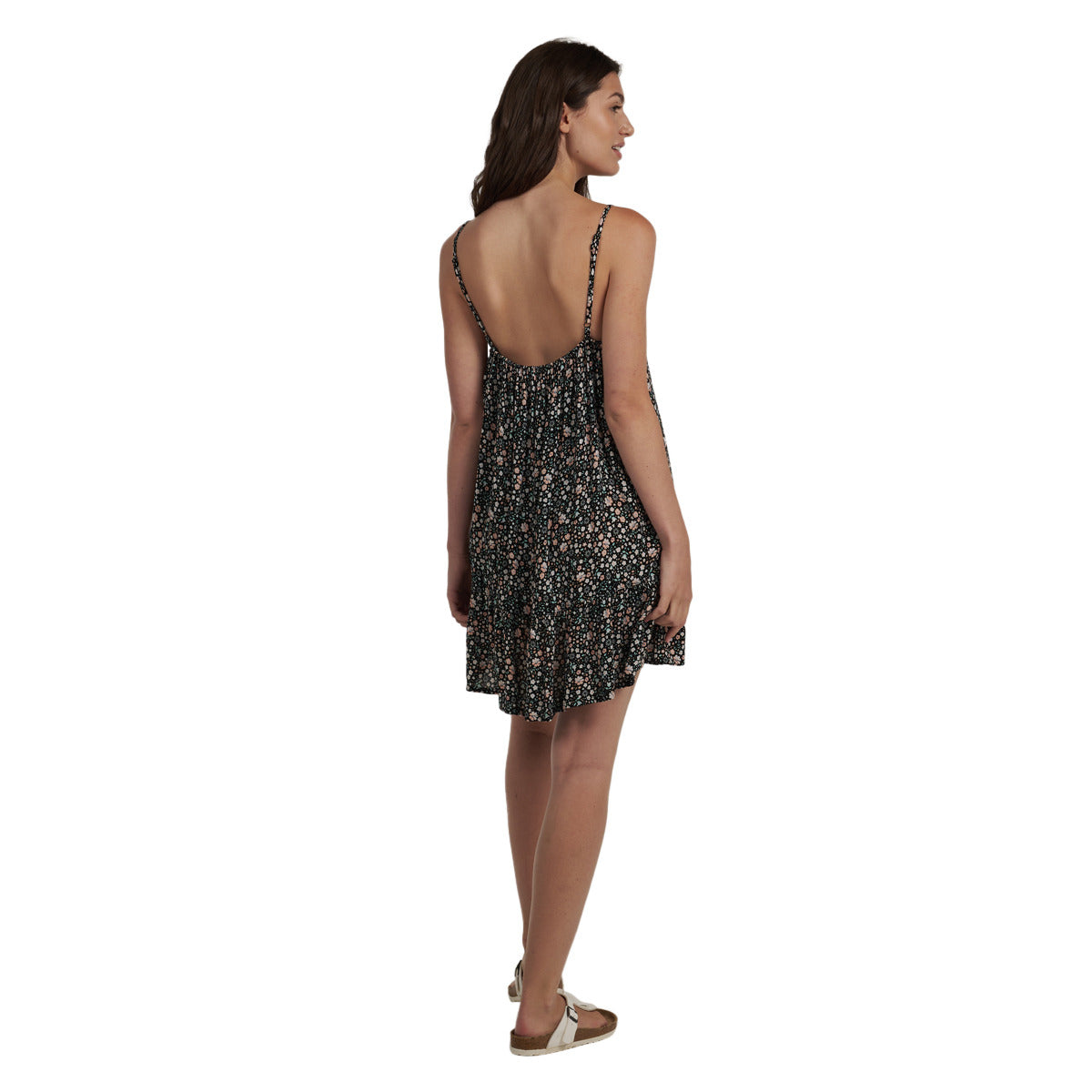 Ripzone Samara Slip Dress - Black Floral - back