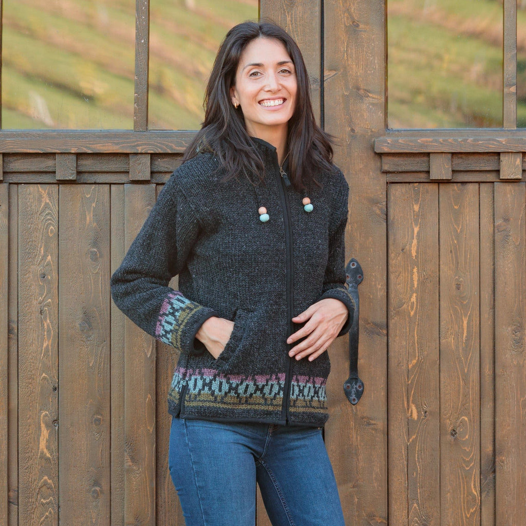 Lost Horizons Women's Misty Sweater - Black Natural - on model