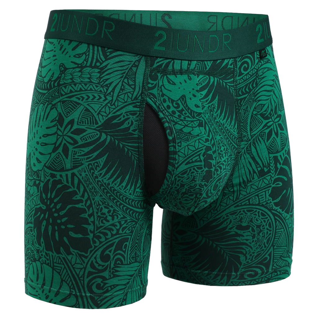 2UNDR Swing Shift Boxer Brief Coastal Green front