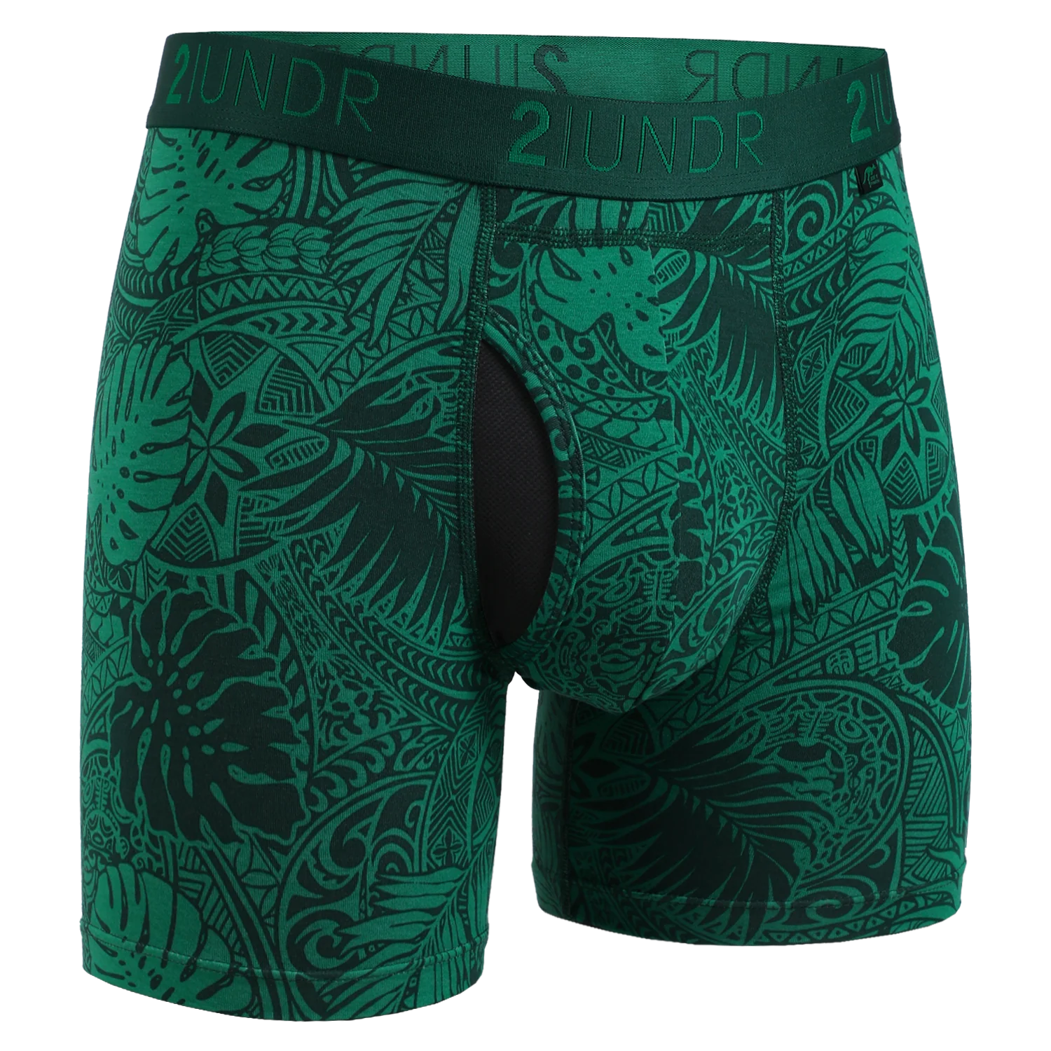 2UNDR Swing Shift Boxer Brief Coastal Green front