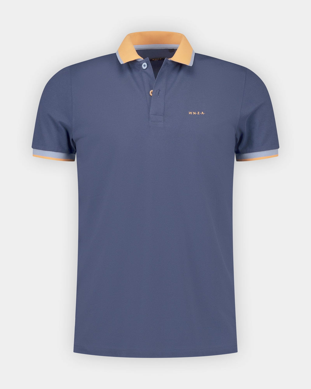 NZA 26CN131 Navy Sky stretch polo - front