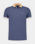 NZA 26CN131 Navy Sky stretch polo - front