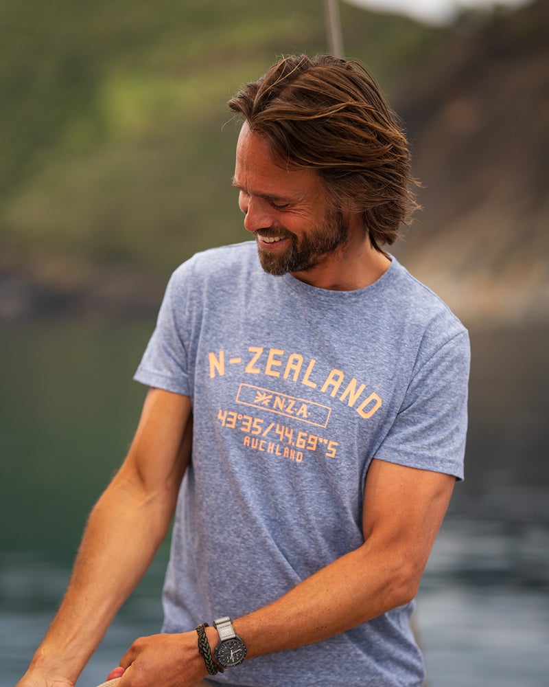 NZA 26CN720 Navy Sky Melange t-shirt - front
