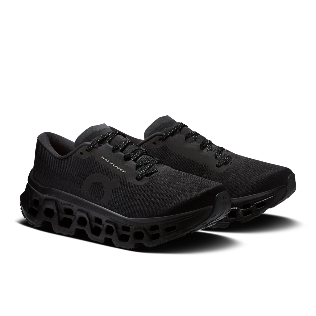 On Women's Cloudmonster 3 Wide - Black/Black
