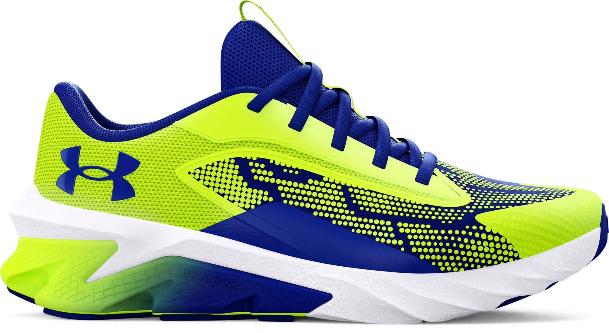 Under Armour Boys' Grade School UA Charged Scramjet 4 Running Shoes Yellow - lateral view