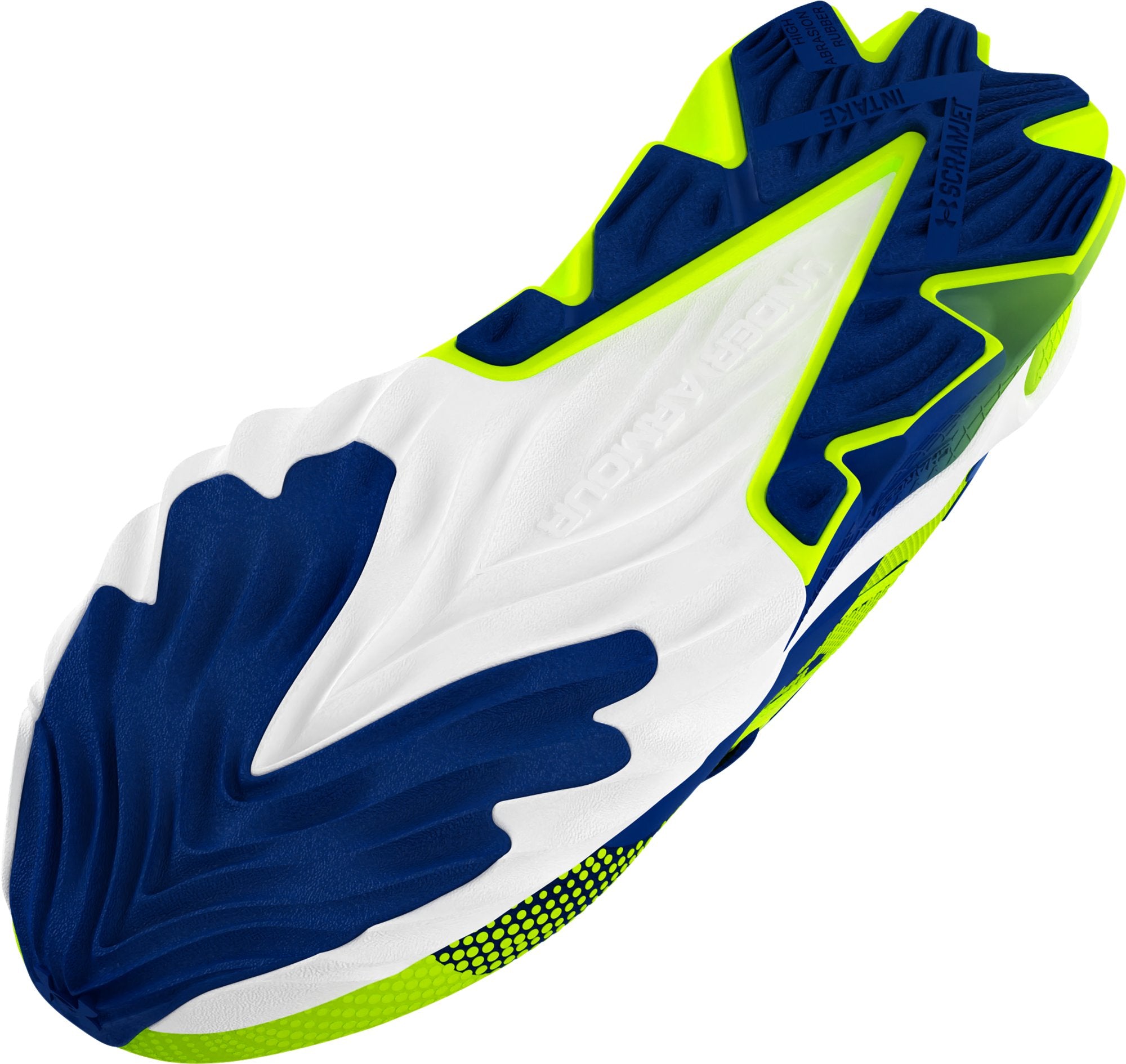 Under Armour Boys' Grade School UA Charged Scramjet 4 Running Shoes Yellow - outsole