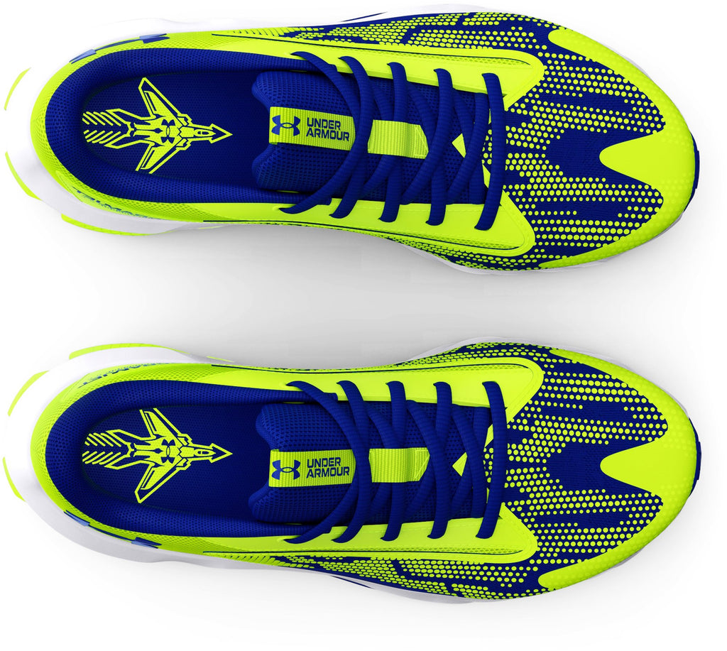 Under Armour Boys' Grade School UA Charged Scramjet 4 Running Shoes Yellow - top view