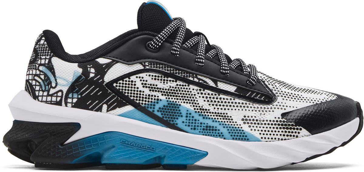 Under Armour Boys' Grade School UA Charged Scramjet 4 Colorshift Running Shoes White - lateral view