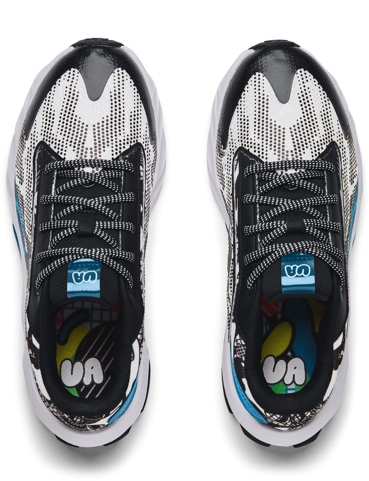 Under Armour Boys' Grade School UA Charged Scramjet 4 Colorshift Running Shoes White - top view