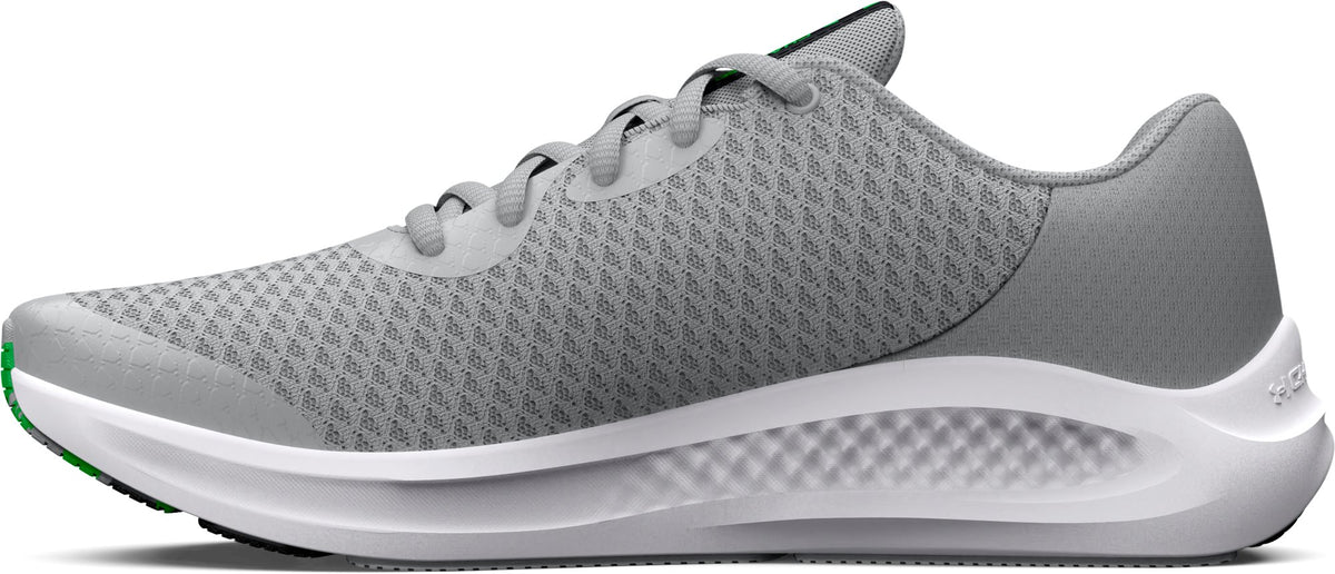 Under Armour Boys' Grade School UA Charged Pursuit 3 Running Shoes Grey - medial view