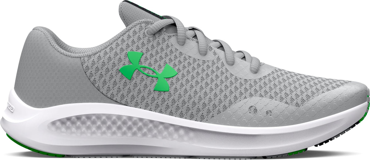 Under Armour Boys' Grade School UA Charged Pursuit 3 Running Shoes Grey - lateral view