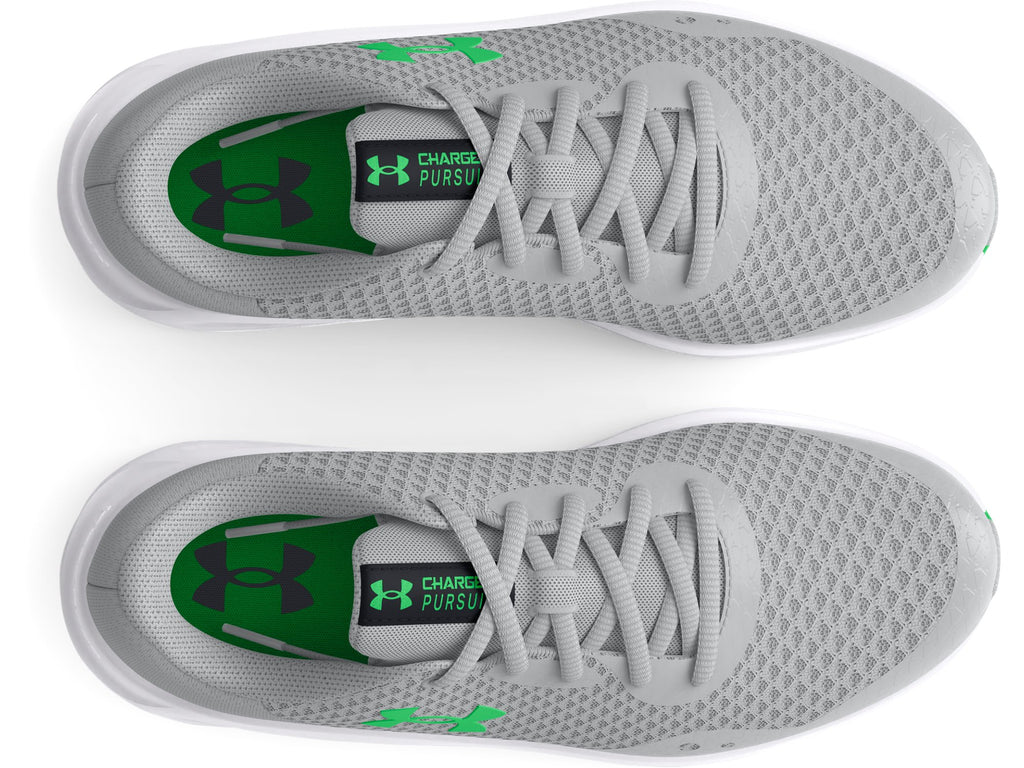 Under Armour Boys' Grade School UA Charged Pursuit 3 Running Shoes Grey - top view