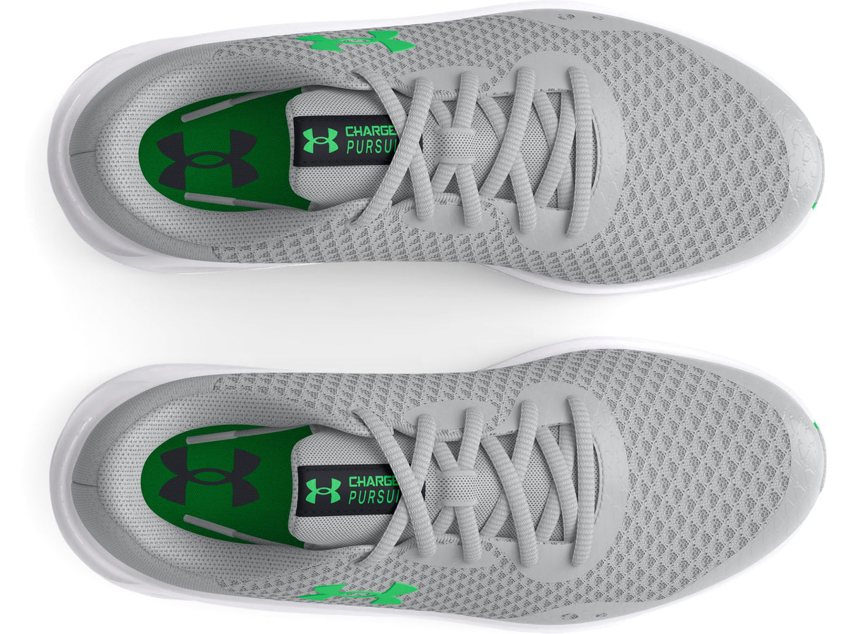 Under Armour Boys' Grade School UA Charged Pursuit 3 Running Shoes Grey - top view