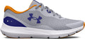 Under Armour Boys' Grade School UA Surge 3 Running Shoes Mod Gray/Bauhaus Blue - lateral view