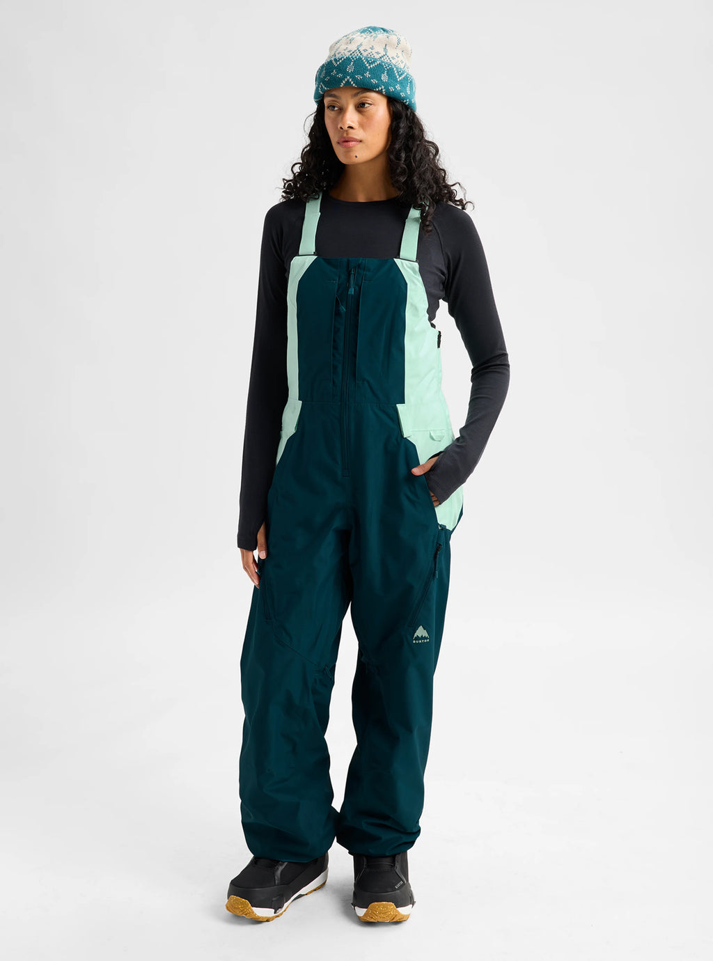 Burton Women's Reserve 2L Bib Pants - ATLANTIC TEAL/SPRING FROST