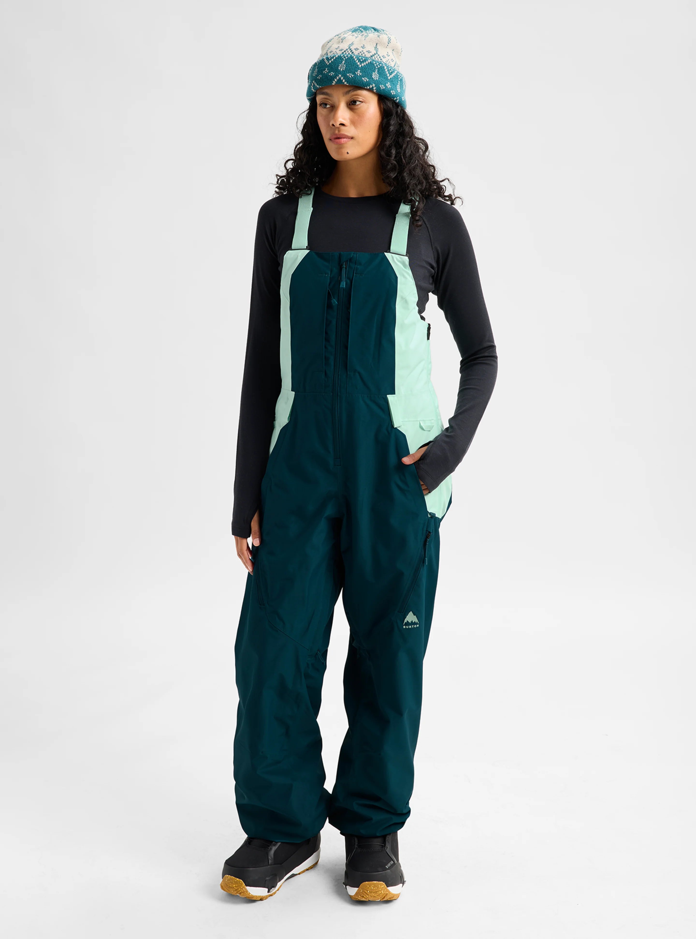 Burton Women's Reserve 2L Bib Pants - ATLANTIC TEAL/SPRING FROST