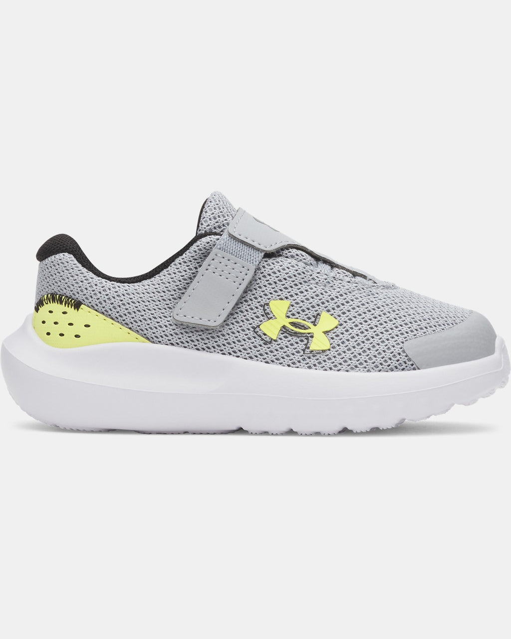 Under Armour Boys' Infant Surge 4 AC Running Shoes - Mod Gray/Black/Lumin Yellow