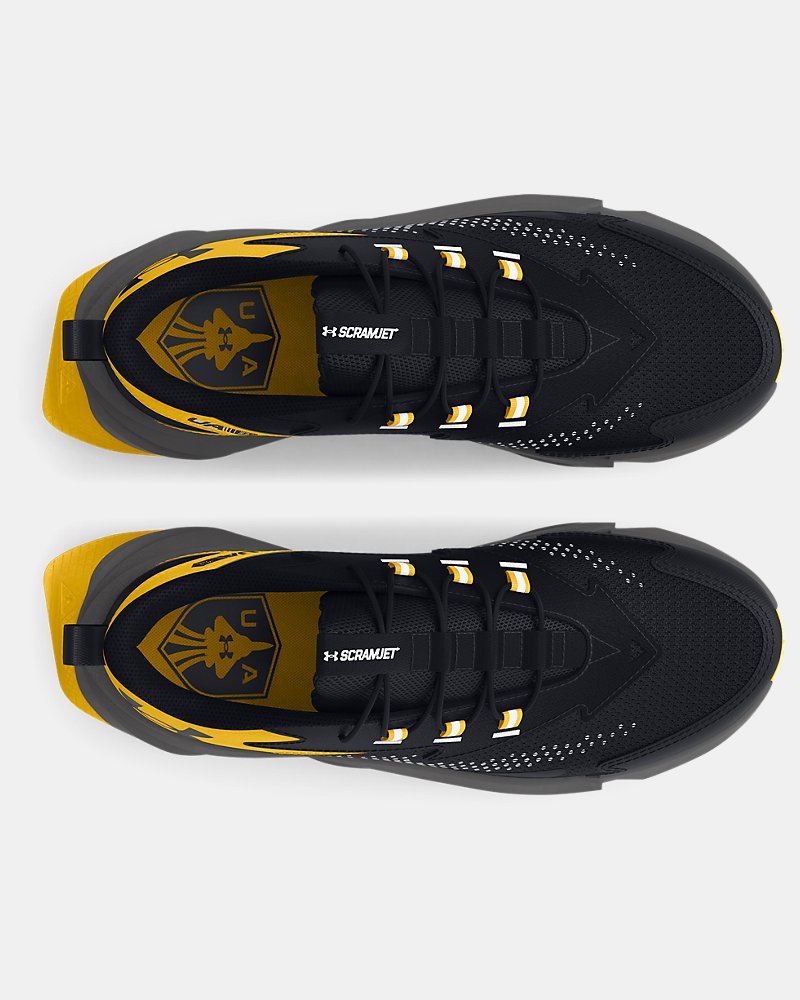 Under Armour Boys' Pre-School Scramjet 6 AL Running Shoes - Black/Taxi/Black toe view