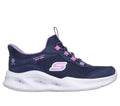 Skechers Kids Sola Glow Shoes - Navy/Multi - lateral
