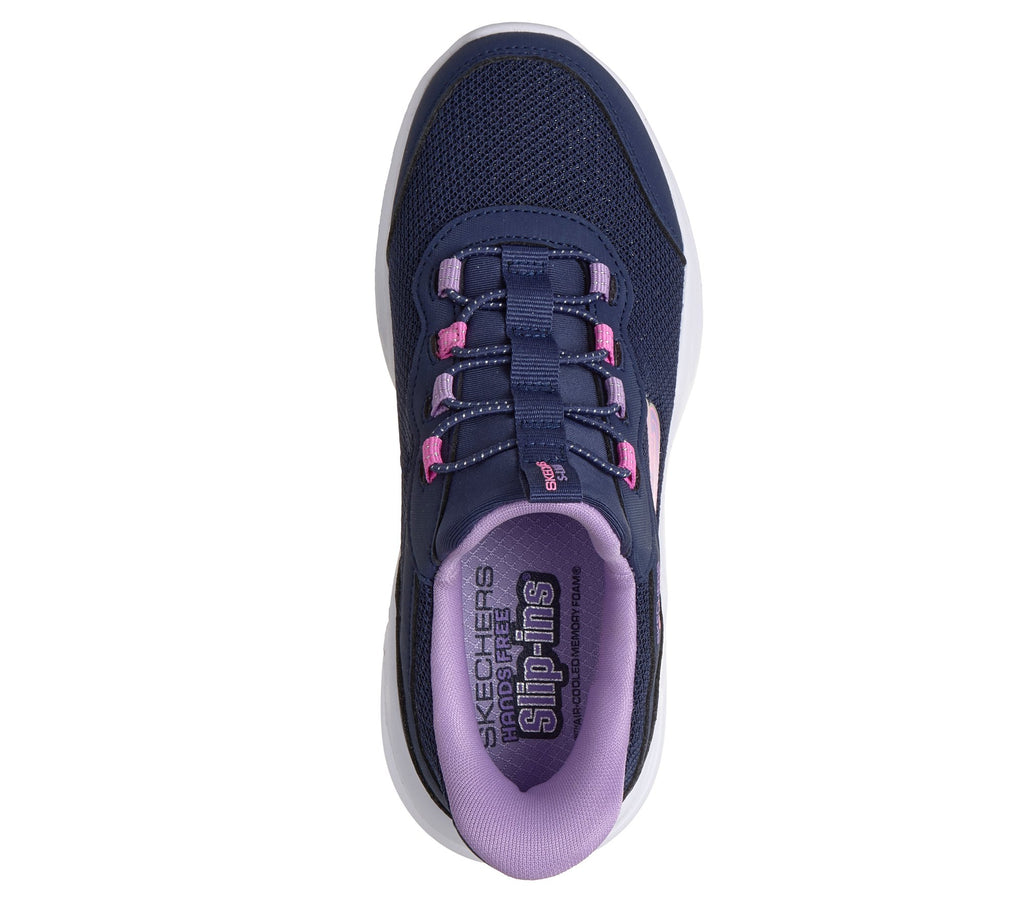 Skechers Kids Sola Glow Shoes - Navy/Multi - top